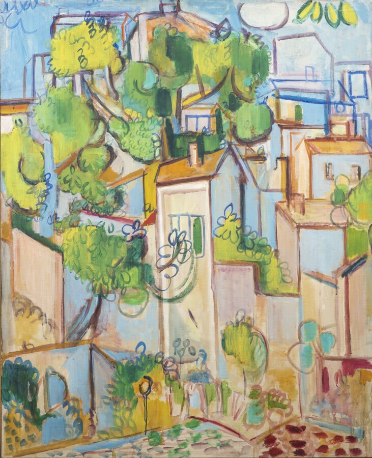 Pierre TAL COAT (1905-1985) - Paysage de Bonnieux dans le Vaucluse, 1941 - Huil…