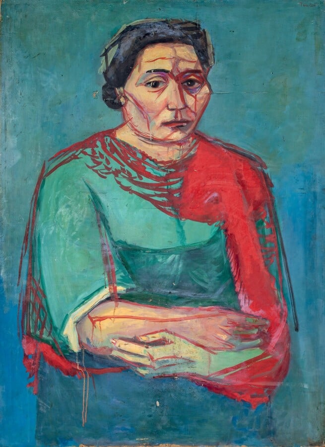 Pierre TAL COAT (1905-1985) - Portrait de femme - Huile sur carton, signée en h…