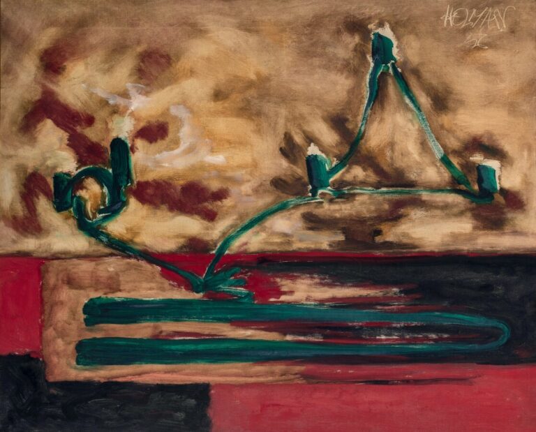 Robert HELMAN (1910-1990) - Composition, 1956 - Huile sur toile, signée en haut…