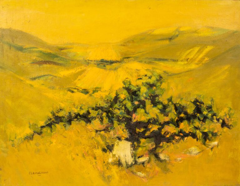 Roger CLAMAGIRAND (1920-1979) - La vigne - Huile sur toile, signée en bas à gau…