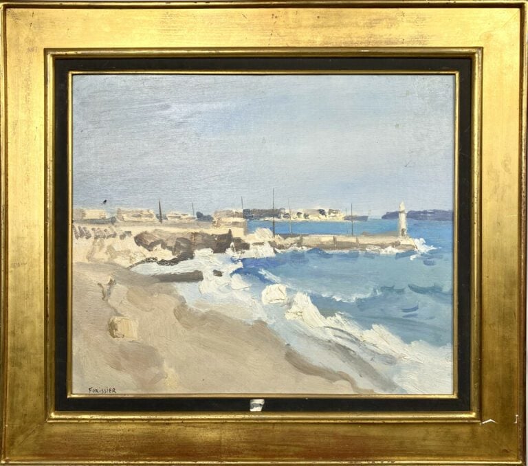 Roger FORISSIER " Bord de mer " Huile sur toile signé en bas à gauche 46 x 55 c…