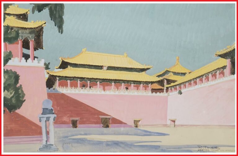 Roger TOURTE (1903-1972) - Pékin / Beijing, L'entrée de la Cité Interdite - Aqu…