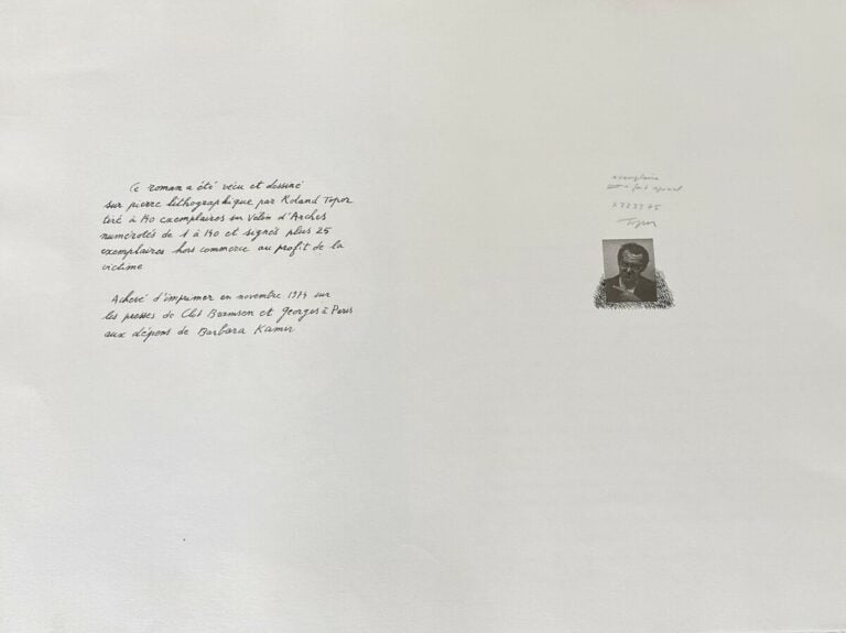 (Roland TOPOR )(1938-1997) - Une vie à la gomme, 1974 - L'exemplaire présenté e…