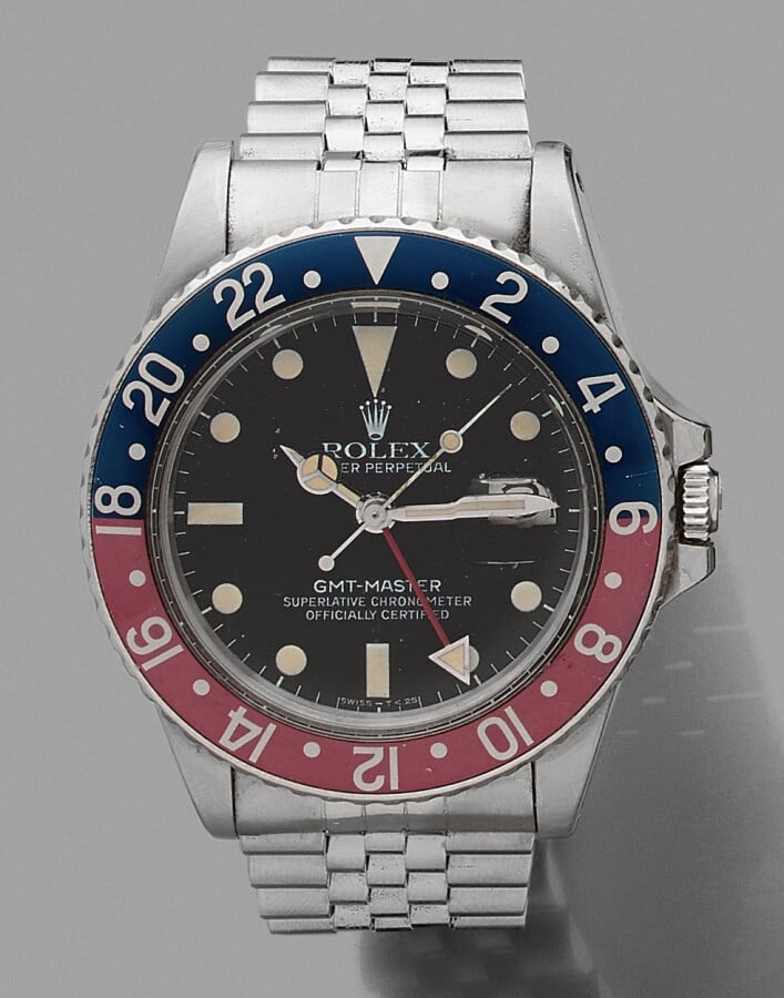 ROLEX - BRACELET MONTRE modèle " GMT-Master 1675 Transition " en acier. Lunette…