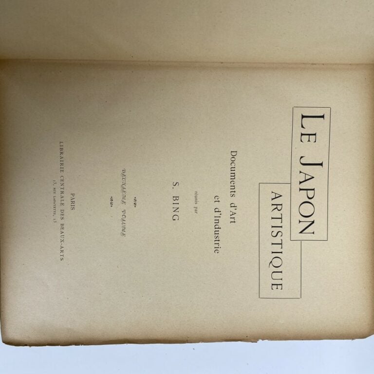 S. BING. Le Japon artistique. Documents d'arts et d'industrie. Librairie centra…