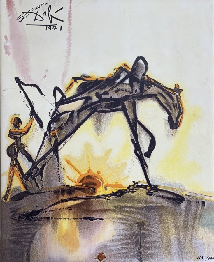 Salvador DALI (1904-1989) D'après - Le cheval de labeur, 1971 - Chromographie à…