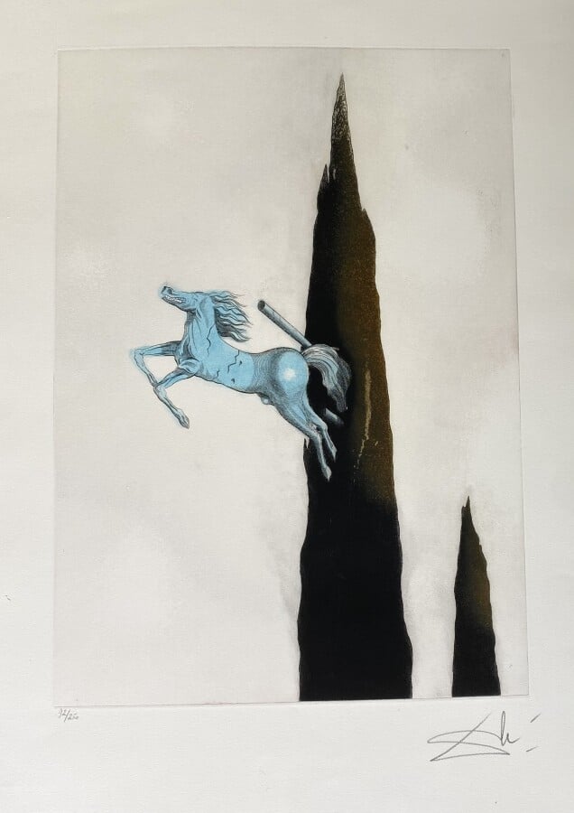 Salvador DALI (1904-1989) ( d'après) - Ossification matinale du cyprès - Eau-fo…