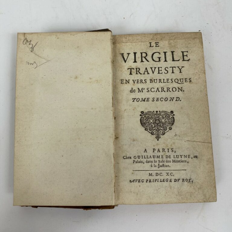 SCARRON. Le Virgile travesty en vers burlesques. 2 volumes.1690, Guillaume de L…