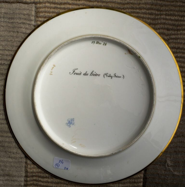 SEVRES - 6 assiettes du service de la duchesse de Berry, décor polychrome de fr…