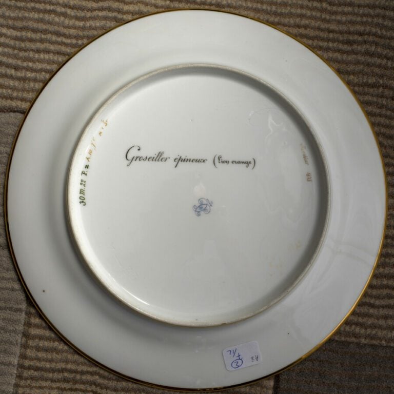SEVRES - 6 assiettes du service de la duchesse de Berry, décor polychrome de fr…
