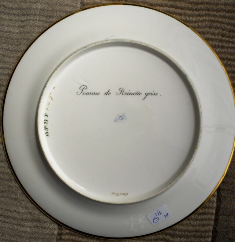 SEVRES - 6 assiettes du service de la duchesse de Berry, décor polychrome de po…