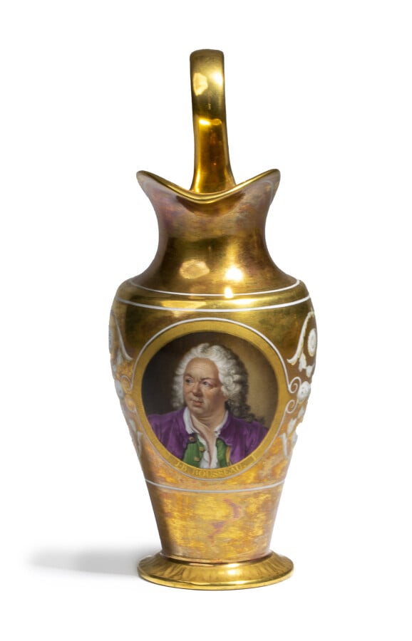SEVRES - Pot à lait de forme « pot à lait Grec », décor polychrome du portrait…