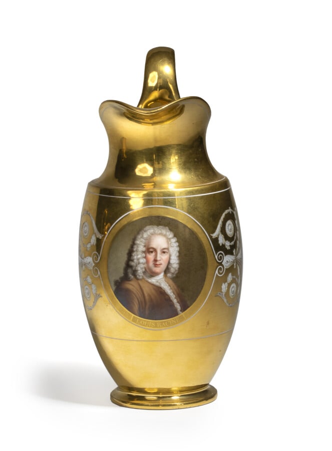 SEVRES - Pot à lait de forme « pot à lait Grec », décor polychrome du portrait…