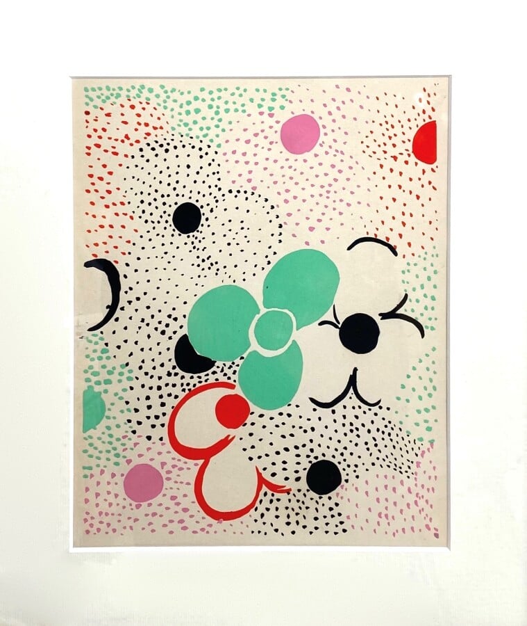 Sonia DELAUNAY (1885-1979) - Composition fleurie 1930 - Planche originale color…