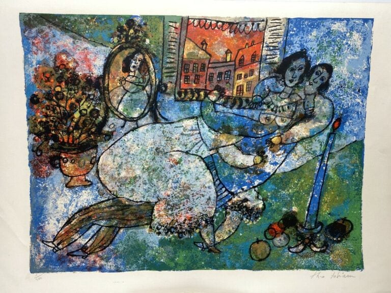 Théo TOBIASSE (1927-2012) - Couple - Lithographie en couleurs , signée et numér…
