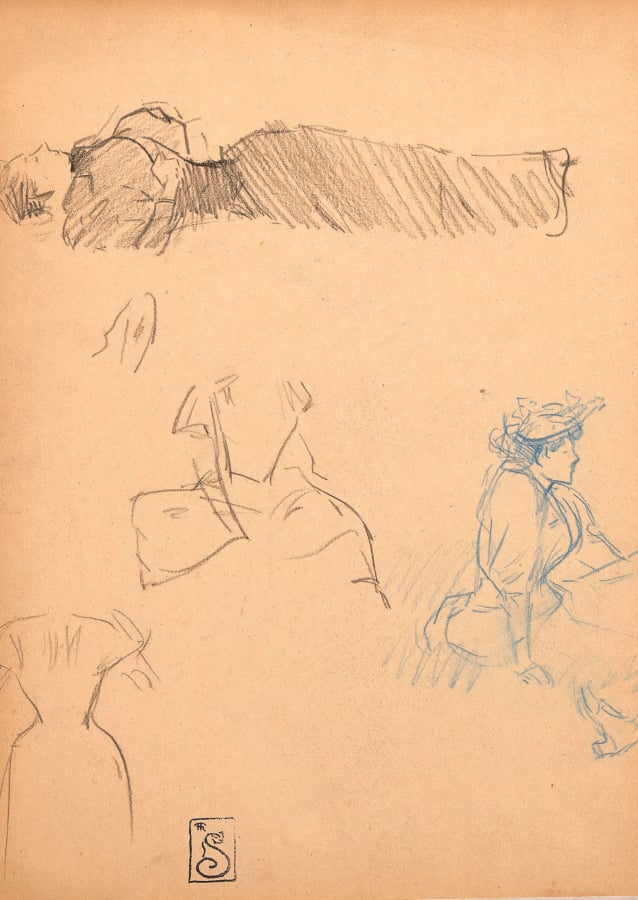 Théophile Alexandre STEINLEN (1859-1923) - Les enfants - Dessin au crayon, cach…