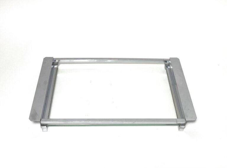 Travail français 1940/50 - Plateau verre et chrome - 43 x 23 x 4 cm