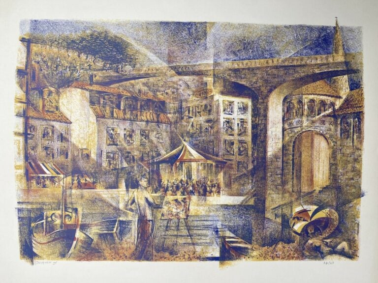 Un lot de 9 lithographies de JACQUOT, huile sur panneau "fleurs", 7 projets de…