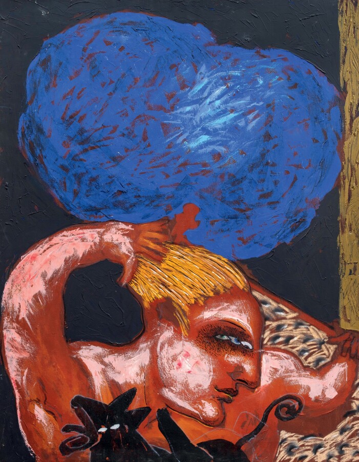 Victor ULLOA (1961-) - Le regard - Huile sur toile, signée et titrée au dos - 9…