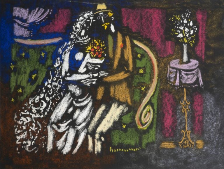 Vytautas KASIULIS (1918-1995) - Le couple - Pastel sur papier - 49 x 64 cm ( à…
