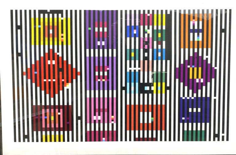 Yaacov AGAM (1928) - Carrés, losanges et rectangles de couleurs Espace X, 1995…