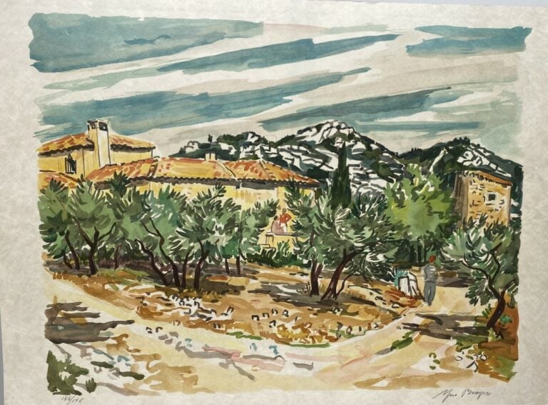 Yves BRAYER (1907-1990) - Paysage méditerranéen - Eau-forte sur vélin, signée e…