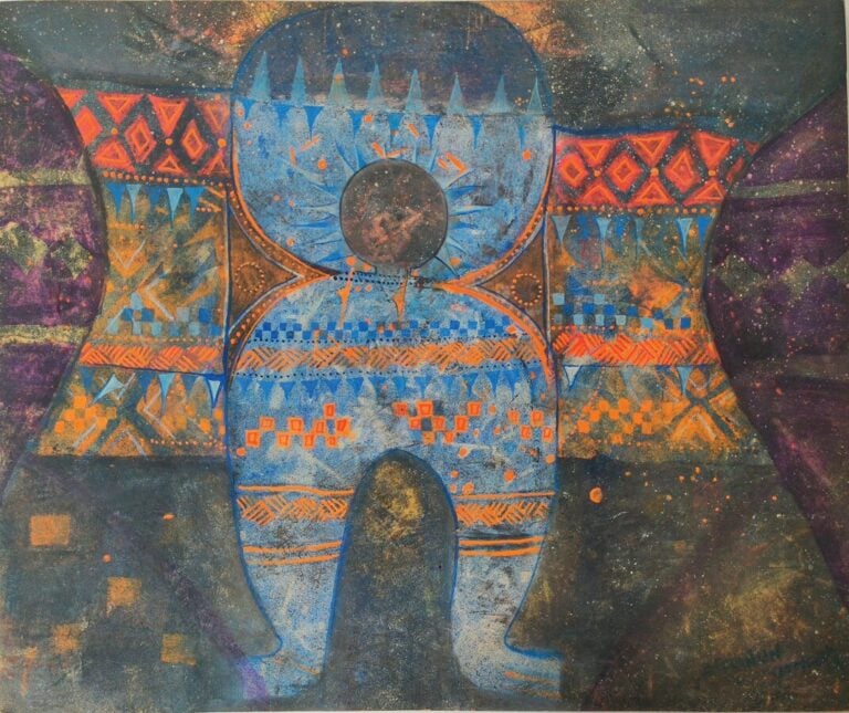 Zeruhin YETMGETA (1941-) - Composition, 1973 - Technique mixte sur parchemin, s…