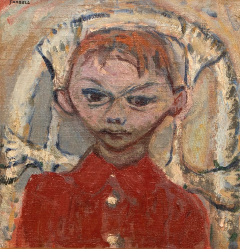 Alexandre (Sascha) GARBELL (1903-1970) - Garçon à la tenue rouge - Huile sur to…