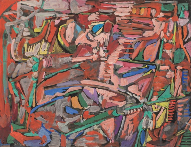André LANSKOY (1902-1976) - Composition - Gouache sur papier, signée en bas à g…