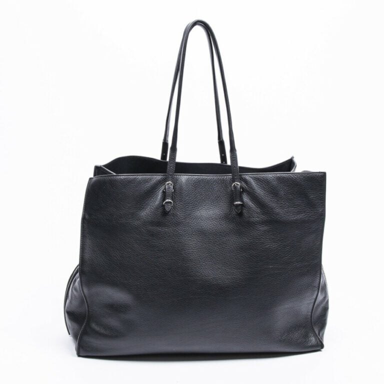 BALENCIAGA - Cabas "Papier A4" - "Papier A4" tote - - Cuir noir - Black leather…