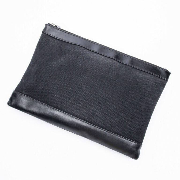 BALENCIAGA - Pochette "Navy Clip" - "Navy Clip" pouch - - Toile et cuir noir -…