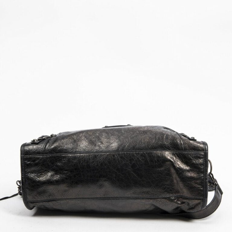 BALENCIAGA - Sac "City" - "City" bag - - Cuir vieilli irisé noir - Iridescent d…