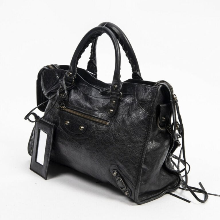 BALENCIAGA - Sac "City" - "City" bag - - Cuir vieilli noir - Black distressed l…