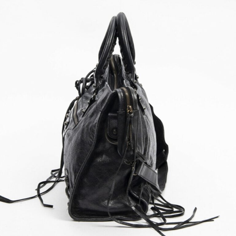 BALENCIAGA - Sac "City" - "City" bag - - Cuir vieilli noir - Black distressed l…