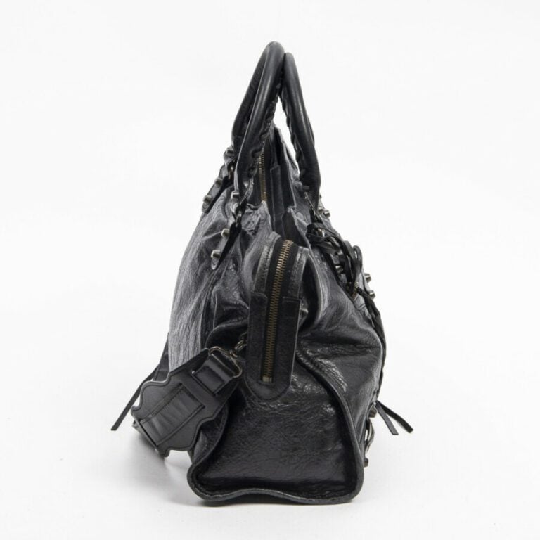 BALENCIAGA - Sac "City" - "City" bag - - Cuir vieilli noir - Black distressed l…