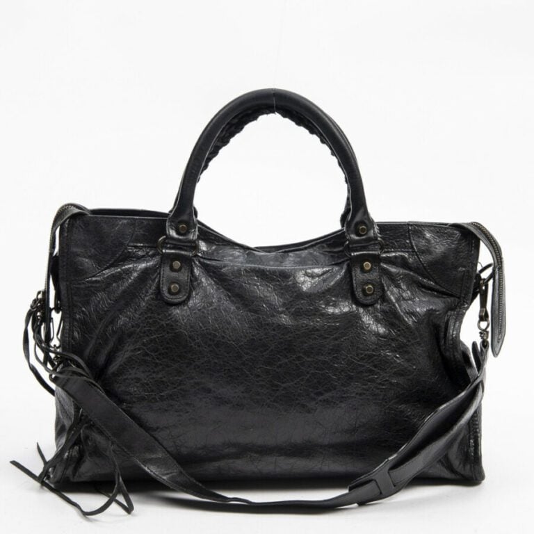 BALENCIAGA - Sac "City" - "City" bag - - Cuir vieilli noir - Black distressed l…