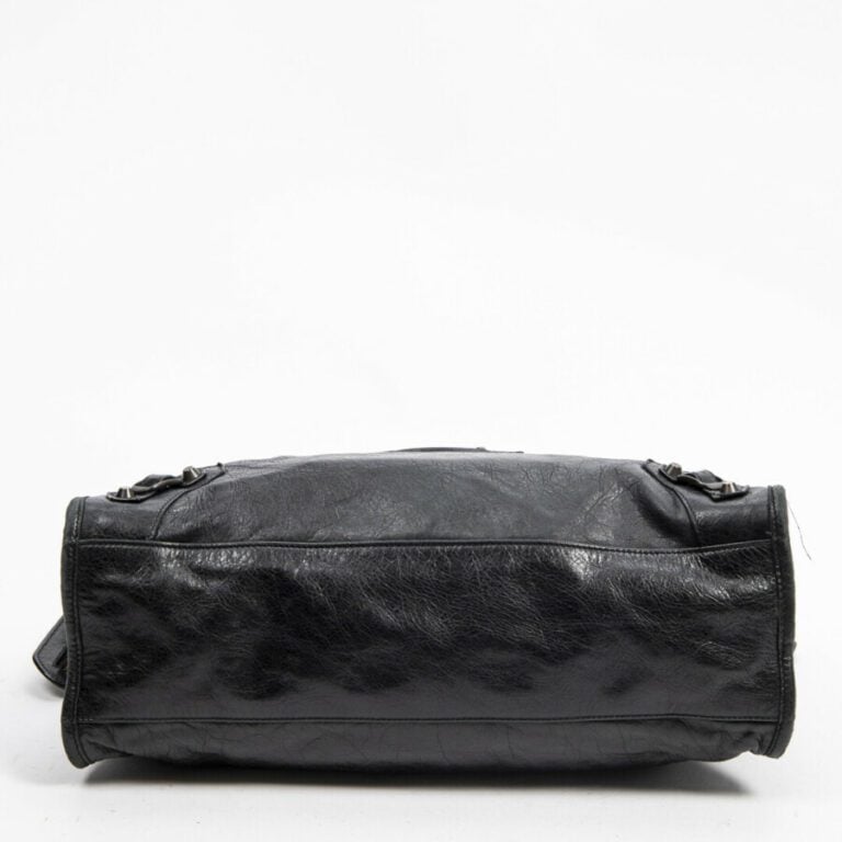 BALENCIAGA - Sac "City" - "City" bag - - Cuir vieilli noir - Black distressed l…