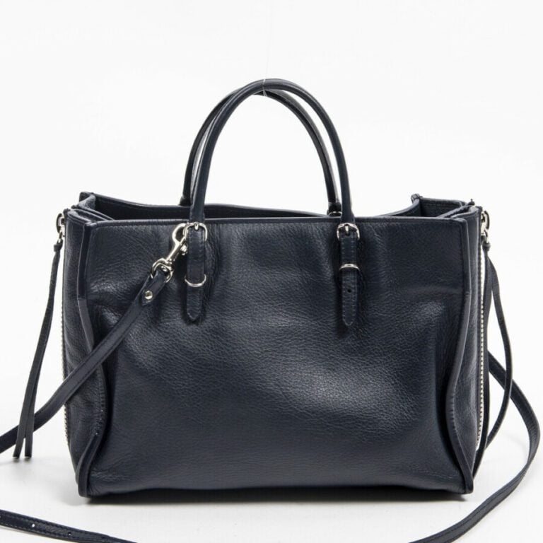 BALENCIAGA - Sac "Papier A6" - "Papier A6" bag - - Cuir grainé bleu marine - Na…