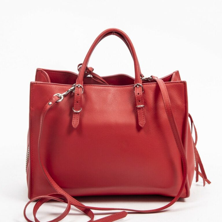 BALENCIAGA - Sac "Papier A6" - "Papier A6" bag - - Cuir rouge - Red leather - G…