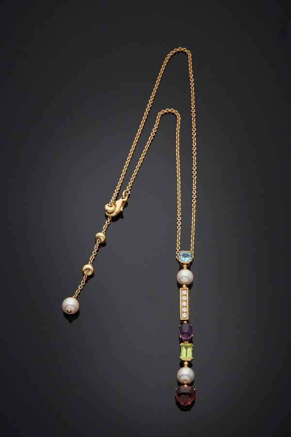 BULGARI - COLLIER "Allegra" en or jaune (750) composé d'une chaînette retenant…