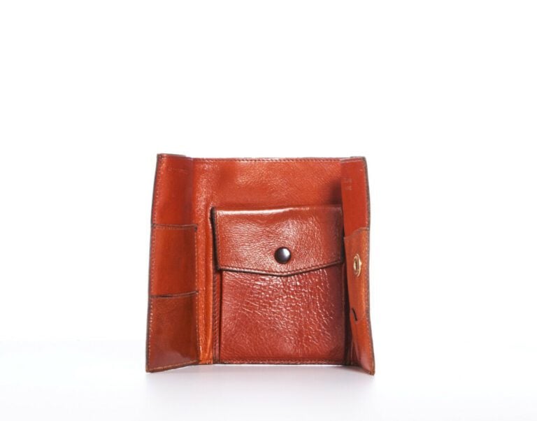 CELINE - 1970s/80s - PORTEFEUILLE en toile siglée et cuir - 15 x 11 cm - (patin…