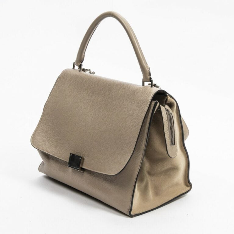 CELINE - Sac "Trapeze" MM - "Trapeze" MM bag - - Cuir grainé et daim taupe - Ta…