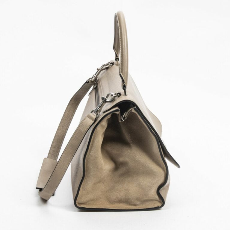 CELINE - Sac "Trapeze" MM - "Trapeze" MM bag - - Cuir grainé et daim taupe - Ta…