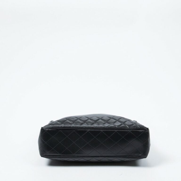 CHANEL - Circa 1986/88 - Cabas - Tote - - Cuir lisse et matelassé noir - Black…