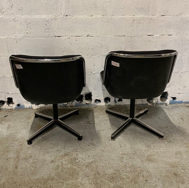 Charles POLLOCK (1930-2013) pour Knoll - Deux Fauteuils Pollock, coques en plas…