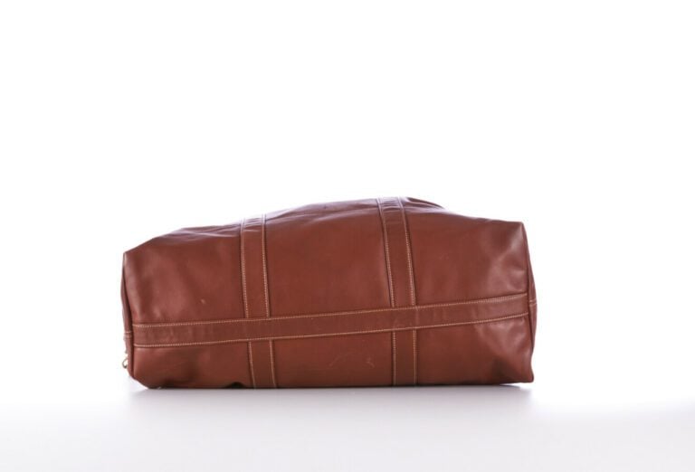 COACH - SAC DE VOYAGE en vache, garnitures en laiton doré, anse bandoulière amo…