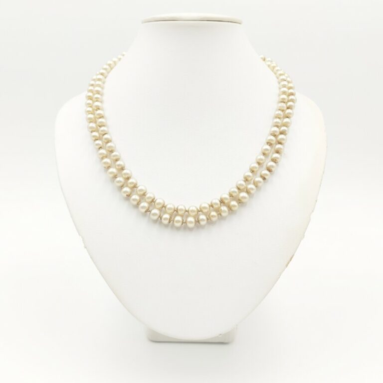Collier perles fantaisie et - Bracelet accidenté en or 750 .1.6 g