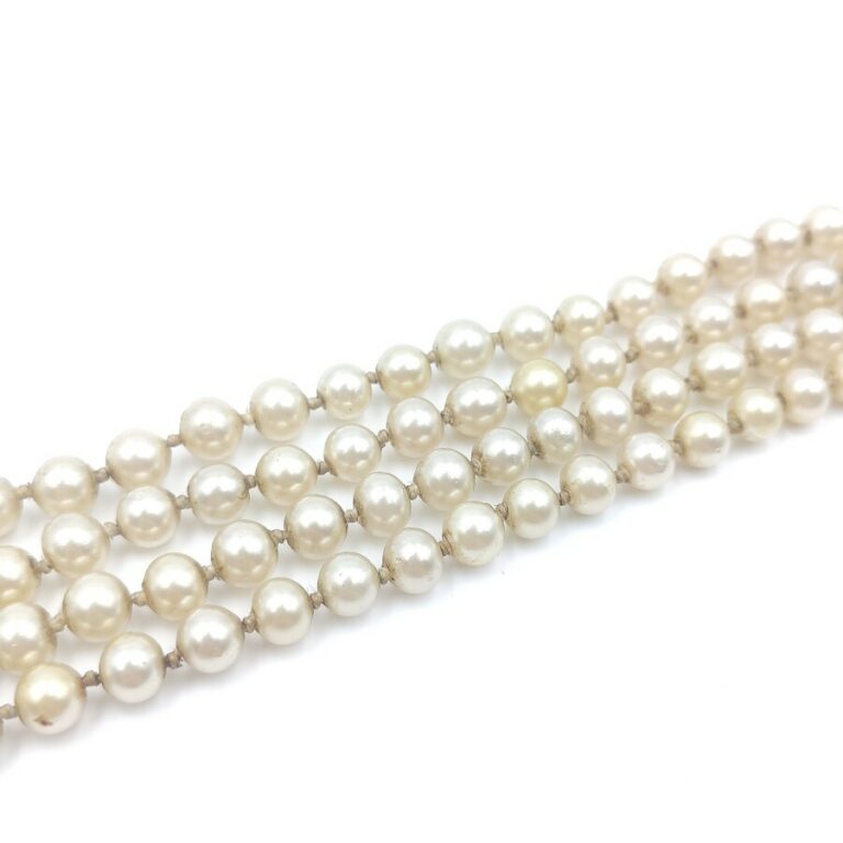Collier perles fantaisie et - Bracelet accidenté en or 750 .1.6 g
