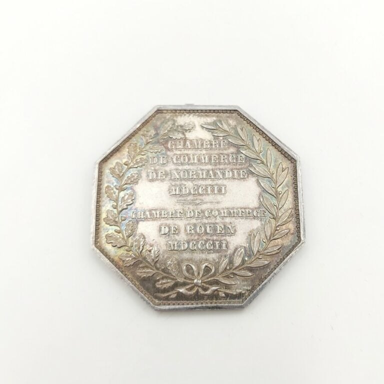 Consulat (1799-1804). Jeton en argent de la chambre de commerce de Rouen, 1802,…