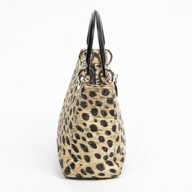 DIOR - 1997 - Sac "Lady Dior" MM - "Lady Dior" MM bag - - Toile cannage imprimé…